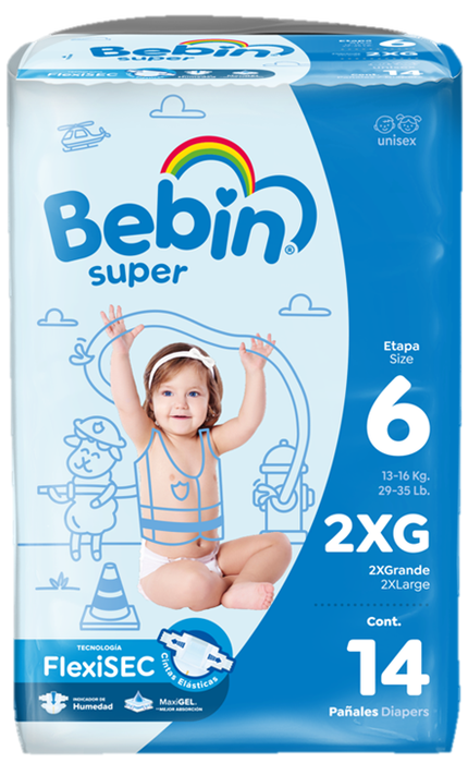 Pañales Bebin Super FlexiSEC - XXG - Etapa 6 (84 piezas)