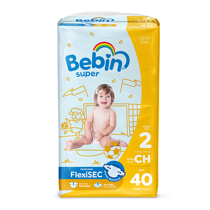 Pañales Bebin Super FlexiSEC - Chico - Etapa 2 -160 piezas