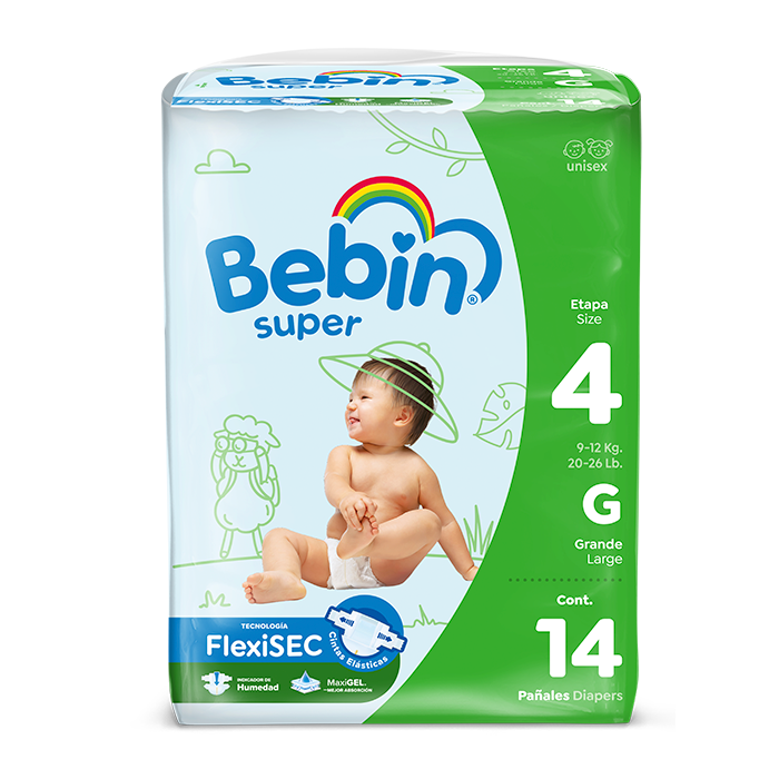 Pañales Bebin Super FlexiSEC - Grande - Etapa 4 (84 piezas)