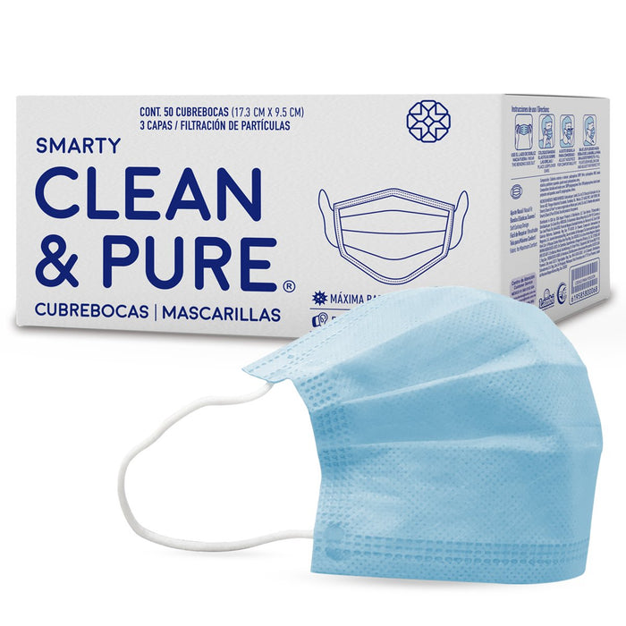 Cubrebocas Tricapa Smarty Clean & Pure - 300 piezas