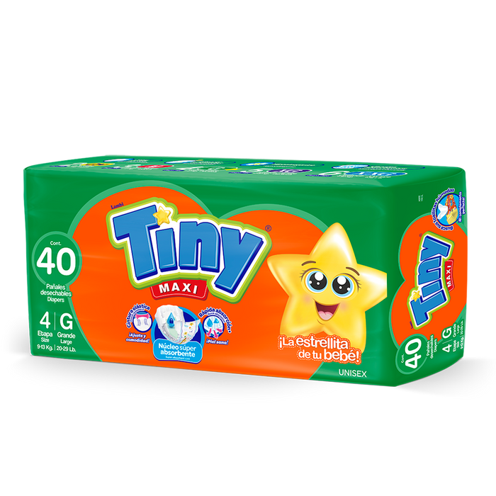 Pañales Tiny Maxi - Grande - Etapa 4 (160 piezas)