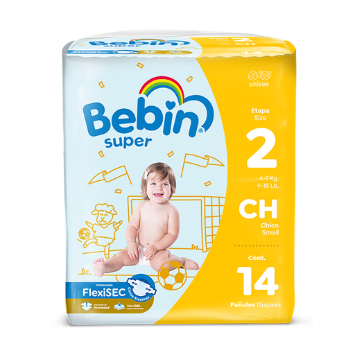 Pañales Bebin Super FlexiSEC - Recién Nacido - Etapa 1 -112 piezas